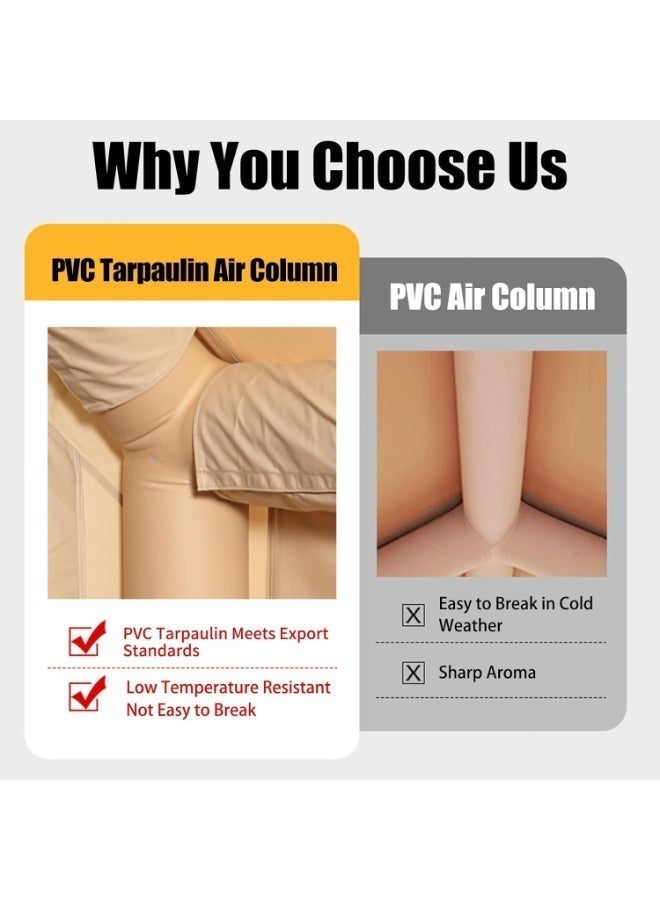 Jourvent Large Inflatable Camping Tents for 6 to 8 Persons Air Glamping Tent  Oxford Waterproof and Windproof Blow up Cabin Tents with Pump Easy Setup for 4 Seasons Mesh and Chimney Window - Image 4